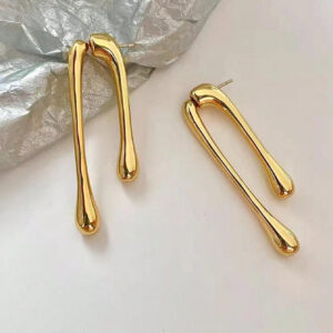 1 Paire De Boucles D'oreilles Pendantes En Métal, Longues Et Simples, Européennes Et Américaines, Design Minimaliste Unique, Bijoux D'oreille À La Mode