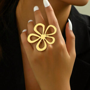 Nouvelle bague simple style fleur design or, Saint-Valentin