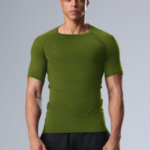 Tee-shirt de compression pour le sport de basket-ball, chemise de fitness à manches courtes pour hommes pour la course et l'entraînement