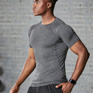 Tee-shirt de compression pour le sport de basket-ball, chemise de fitness à manches courtes pour hommes pour la course et l'entraînement