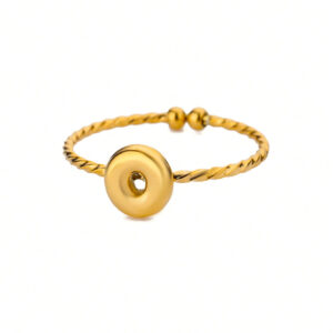 1 pièce Bague à lettre en acier inoxydable avec bulle Épais pour femmes, bague initiale plaquée or 18K, bijoux esthétiques cadeau