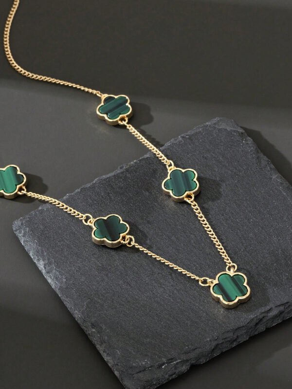 1 pièce Collier pendentif trèfle à quatre feuilles chanceux à la mode pour hommes - idéal pour les rendez-vous et les cadeaux de la Saint-Valentin – Image 3