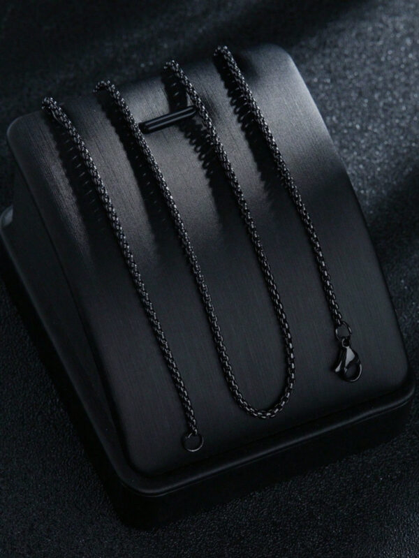 1 pièce collier simple et à la mode en acier inoxydable de 2 mm, accessoire DIY unisexe adapté pour toute occasion – Image 3