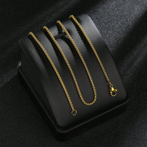 1 pièce collier simple et à la mode en acier inoxydable de 2 mm, accessoire DIY unisexe adapté pour toute occasion – Image 8