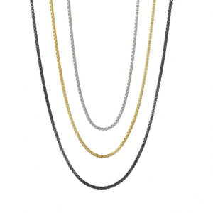 1 pièce collier simple et à la mode en acier inoxydable de 2 mm, accessoire DIY unisexe adapté pour toute occasion