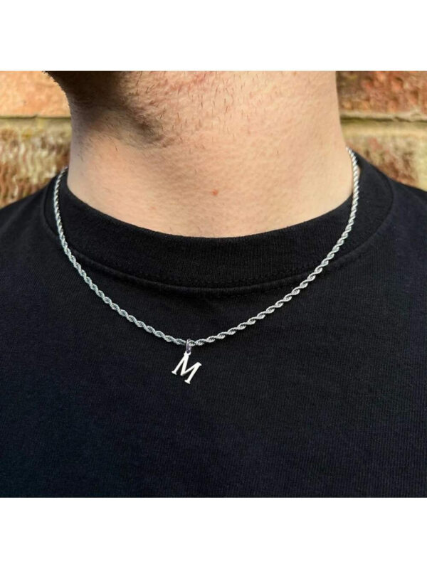 Chaud Mode En Acier Inoxydable 26 initial Collier Avec Pendentif Homme Classique Largeur 3MM Corde Collier À Chaîne Pour Homme
