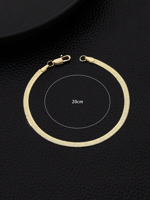 Bracelet Chaîne Minimaliste Métallique À La Mode Pour Hommes, Cadeau De Fête, 1 Pièce – Image 4
