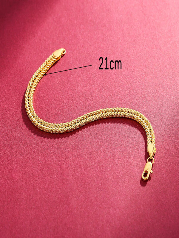 1 pièce Bracelet Exquis Or Couleur En Alliage Chaîne Pour Homme De Côté Vulpin – Image 6
