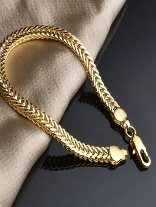 1 pièce Bracelet Exquis Or Couleur En Alliage Chaîne Pour Homme De Côté Vulpin – Image 7