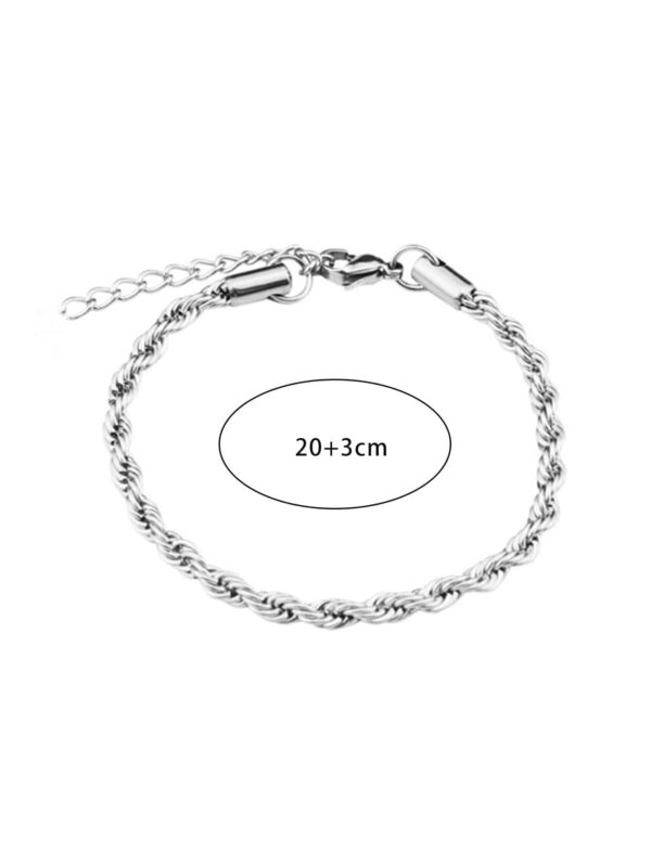 Nooxian 1 pièce Pour Homme En Acier Inoxydable Torsadé Chaîne – Image 7