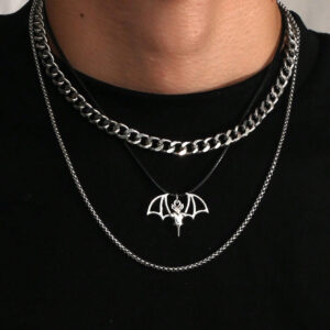 Ensemble de chaîne motif de peau de serpent NK 3 pièces pour hommes, ensemble de bijoux en acier inoxydable de style hip-hop européen et américain, chaîne de hip-hop, collier en acier inoxydable NK Épais hip-hop pour hommes et femmes, accessoires hip-hop pour hommes, ensemble de collier unisexe