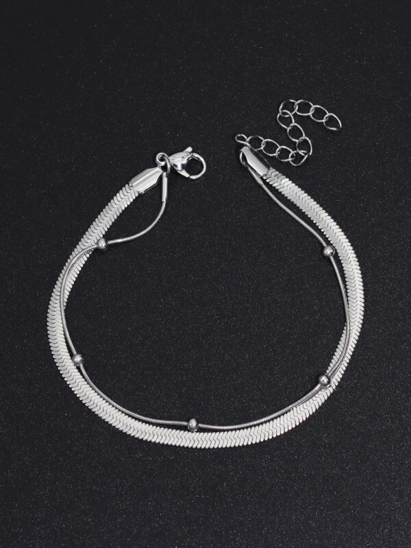 1 pièce En Acier Inoxydable Plat Serpent Bracelet À Chaîne Pour Homme , Cool Pour Homme Bijou – Image 3