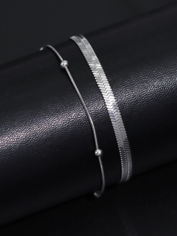 1 pièce En Acier Inoxydable Plat Serpent Bracelet À Chaîne Pour Homme , Cool Pour Homme Bijou – Image 4