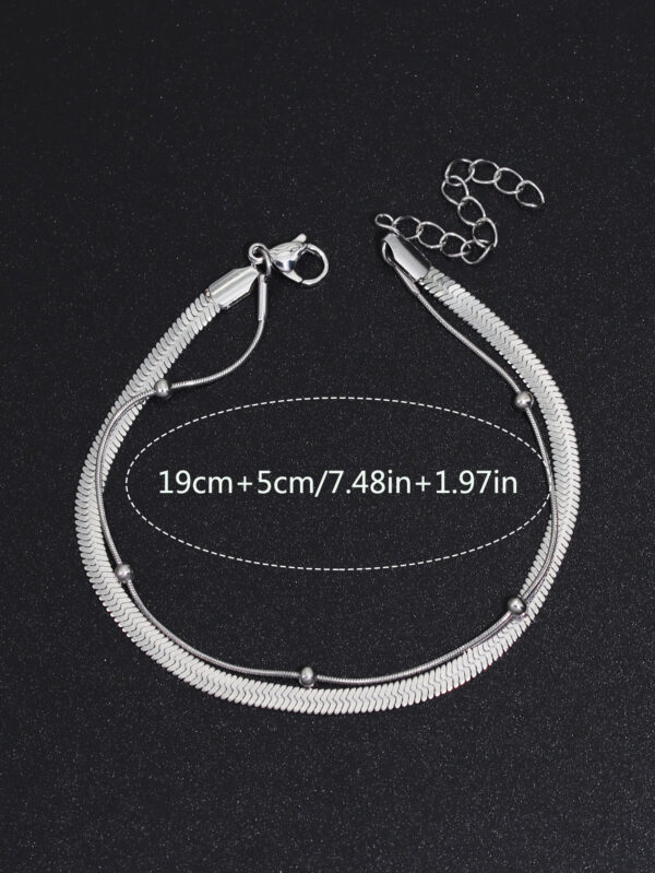 1 pièce En Acier Inoxydable Plat Serpent Bracelet À Chaîne Pour Homme , Cool Pour Homme Bijou – Image 5