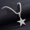 Pour femmes et hommes Collier en alliage avec charme d'étoile en strass magnifique dans le style punk rock hip hop, pour fête – Image 3