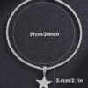 Pour femmes et hommes Collier en alliage avec charme d'étoile en strass magnifique dans le style punk rock hip hop, pour fête – Image 6