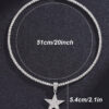 Pour femmes et hommes Collier en alliage avec charme d'étoile en strass magnifique dans le style punk rock hip hop, pour fête – Image 14