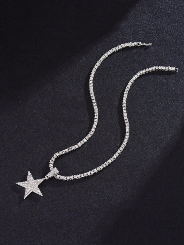 Pour femmes et hommes Collier en alliage avec charme d'étoile en strass magnifique dans le style punk rock hip hop, pour fête – Image 15
