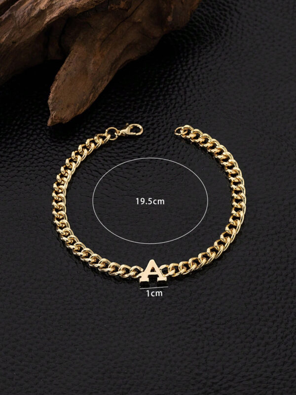 1 Pièce Bracelet Pour Homme À Chaîne Audacieuse Avec Finition Métal Et Détails En Lettres – Image 6