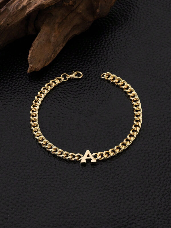 1 Pièce Bracelet Pour Homme À Chaîne Audacieuse Avec Finition Métal Et Détails En Lettres – Image 7