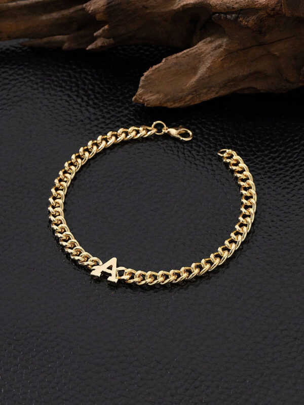 1 Pièce Bracelet Pour Homme À Chaîne Audacieuse Avec Finition Métal Et Détails En Lettres – Image 8