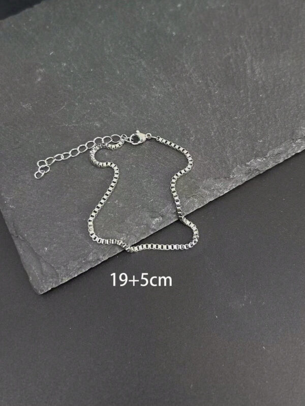 2 Pièces/ensemble Kit De Bracelet Pour Homme En Acier Inoxydable Argenté Ouvert Et Bracelet De Chaîne, Style À La Mode Et Minimaliste, Convient Pour Les Cadeaux De Fête, D'anniversaire Et De Diplomation – Image 4