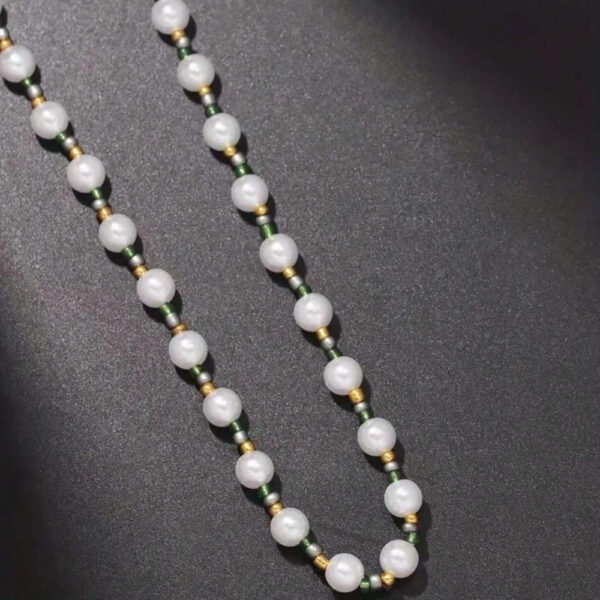 1 pièce Collier fait-main unisexe avec perle fausse et perles en verre non assorties – Image 10