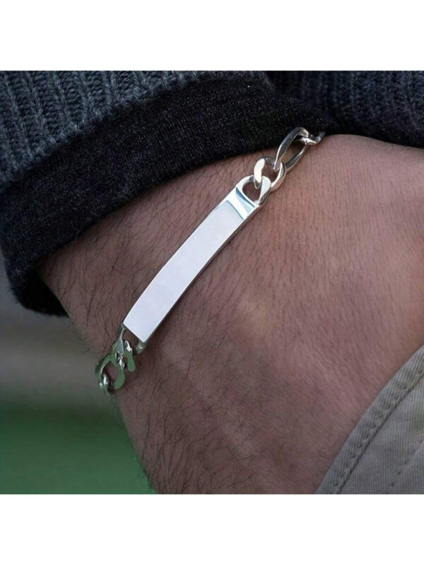 1 Pièce Bracelet En Acier Inoxydable 18k Plaqué Or Simple Et À La Mode Avec Une Plaque Incurvée Ajustable Pour Les Hommes Et Les Femmes, Cadeau De Bijoux Pour Couple, Petit Ami – Image 4
