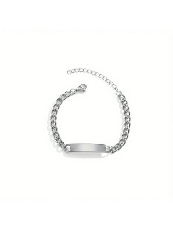 1 Pièce Bracelet En Acier Inoxydable 18k Plaqué Or Simple Et À La Mode Avec Une Plaque Incurvée Ajustable Pour Les Hommes Et Les Femmes, Cadeau De Bijoux Pour Couple, Petit Ami – Image 10