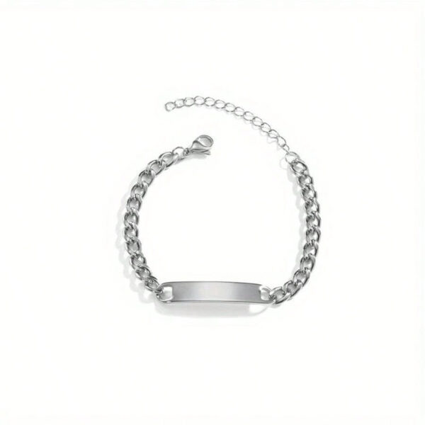 1 Pièce Bracelet En Acier Inoxydable 18k Plaqué Or Simple Et À La Mode Avec Une Plaque Incurvée Ajustable Pour Les Hommes Et Les Femmes, Cadeau De Bijoux Pour Couple, Petit Ami – Image 15