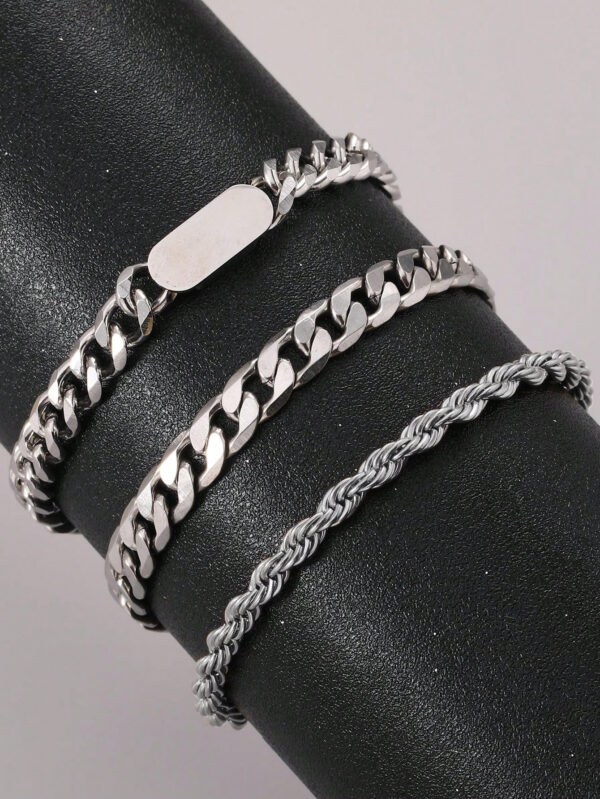 3 pièces Bracelet en acier de titane innovant et à la mode pour hommes, haut de gamme et élégant, cadeau