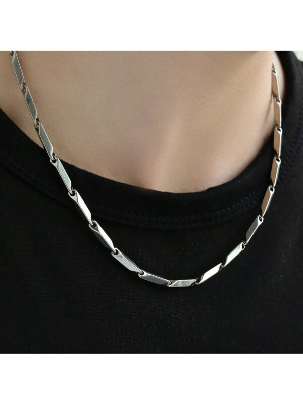 Aomogo 1 pièce Collier de chaîne d'homme plaqué or en acier inoxydable, style de hip-hop simple et à la mode, convient comme cadeau pour lui