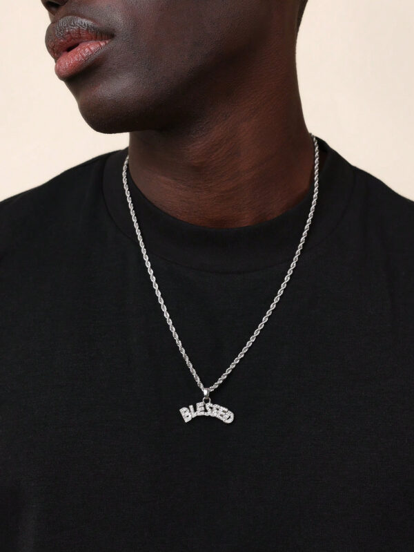 SUMWON Collier en acier inoxydable avec pendentif en strass