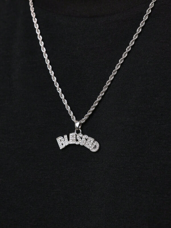 SUMWON Collier en acier inoxydable avec pendentif en strass – Image 3