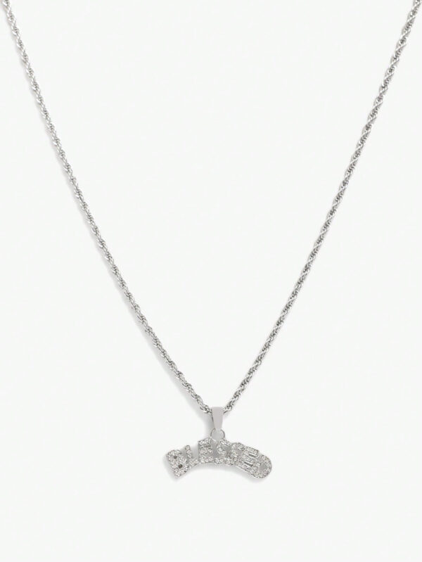 SUMWON Collier en acier inoxydable avec pendentif en strass – Image 4