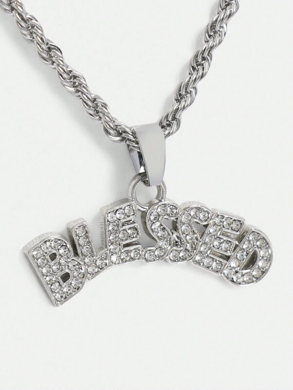 SUMWON Collier en acier inoxydable avec pendentif en strass – Image 6