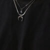 SUMWON 2 pièces Collier à plusieurs rangs avec pendentifs Lune et Soleil – Image 3