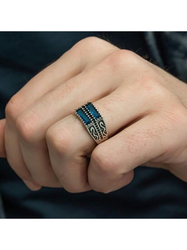 1 pièce Bague En Alliage À La Mode Vintage Argent Avec Zircone Cubique Pour Pour Homme Port Quotidien – Image 5