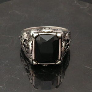 Bague en acier inoxydable noir mode, bijoux fins, bague avec charmes pour hommes