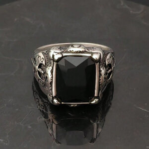 Bague en acier inoxydable noir mode, bijoux fins, bague avec charmes pour hommes