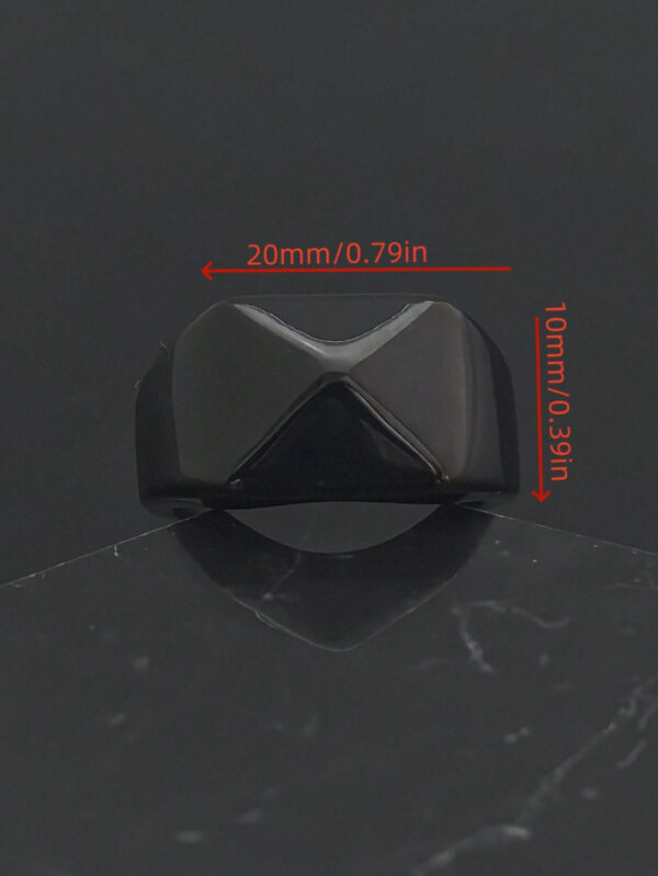 Cadeau de Saint-Valentin 2025 Bagues en acier inoxydable plaqué noir de haute qualité avec formes géométriques, bijoux pour homme – Image 15