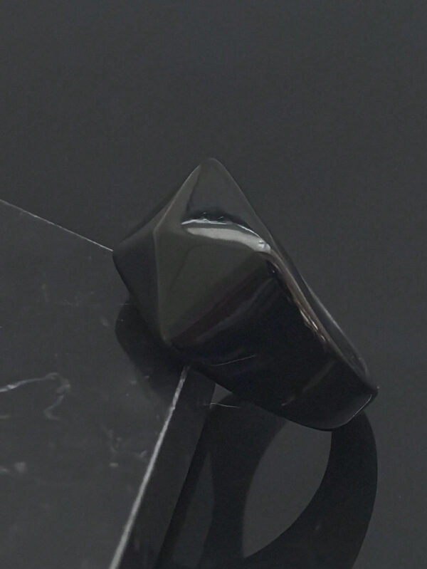 Cadeau de Saint-Valentin 2025 Bagues en acier inoxydable plaqué noir de haute qualité avec formes géométriques, bijoux pour homme – Image 16