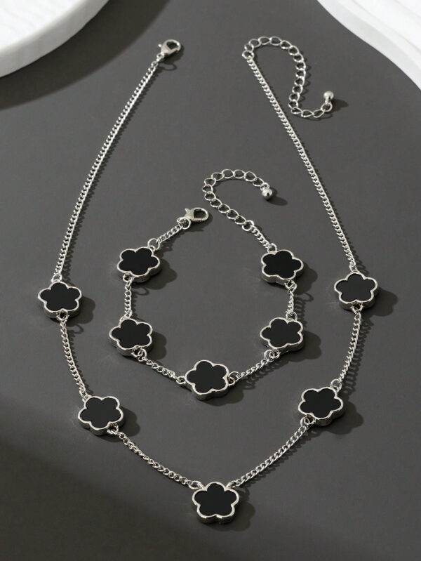 1 set de collier et bracelet à pendentif trèfle porte-bonheur, mode homme – Image 7