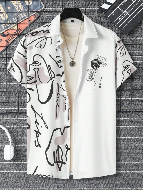 Manfinity Dauomo Homme Chemise Fleuri & Figure (Sans T-Shirt)