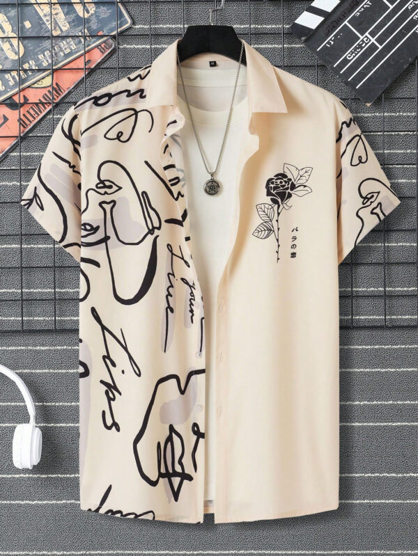 Manfinity Dauomo Homme Chemise Fleuri & Figure (Sans T-Shirt) – Image 2