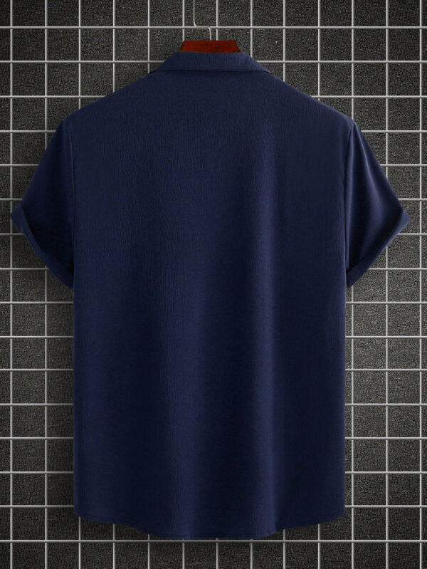 Homme Chemise Unicolore À Bouton – Image 4