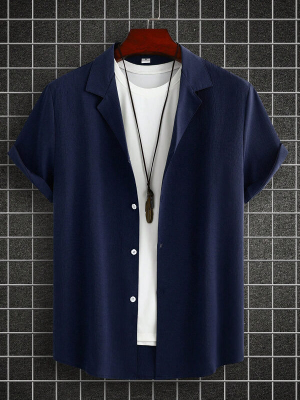 Homme Chemise Unicolore À Bouton – Image 5