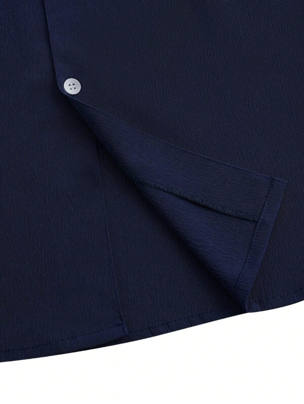Homme Chemise Unicolore À Bouton – Image 8