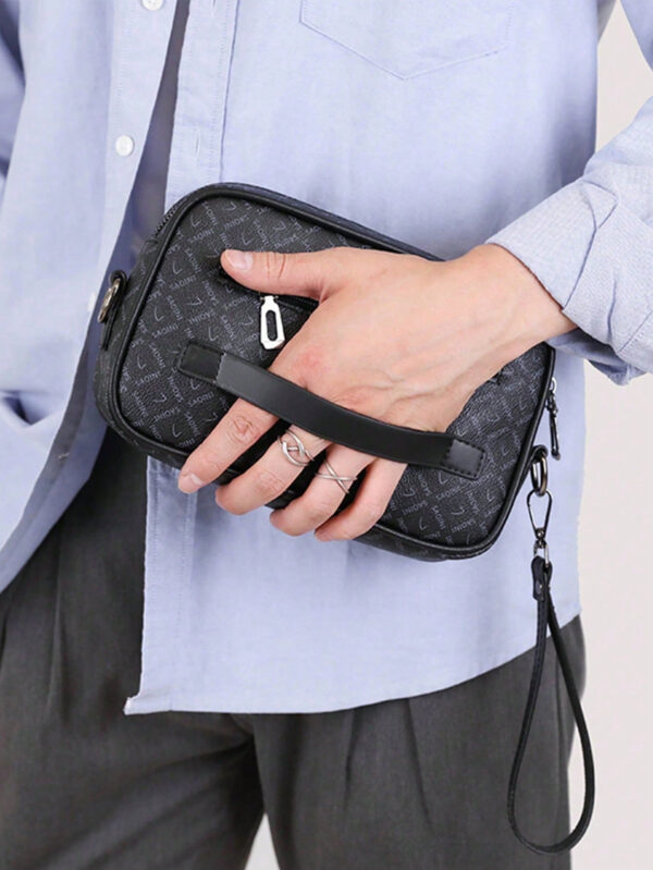 Sac carré en cuir PU à carreaux vintage pour hommes, sac bandoulière croisé petit et casual, imperméable, sac à bandoulière mode, sac pochette multifonctionnel pour téléphone portable, sac sacoche business pour les sports de plein air, les voyages, le travail, sac rétro, cadeaux de la Saint-Valentin, sacs à main, sacs noirs, accessoires pour vacances, autocollants pour sacs, sacs d'hiver, cadeaux de la Saint-Valentin pour les hommes, le portefeuille de la vie sportive vintage pour hommes – Image 3