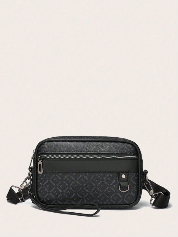 Sac carré en cuir PU à carreaux vintage pour hommes, sac bandoulière croisé petit et casual, imperméable, sac à bandoulière mode, sac pochette multifonctionnel pour téléphone portable, sac sacoche business pour les sports de plein air, les voyages, le travail, sac rétro, cadeaux de la Saint-Valentin, sacs à main, sacs noirs, accessoires pour vacances, autocollants pour sacs, sacs d'hiver, cadeaux de la Saint-Valentin pour les hommes, le portefeuille de la vie sportive vintage pour hommes – Image 4